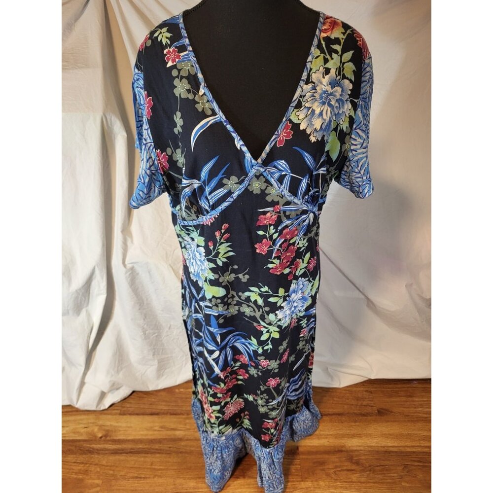 Vtge Globe Trotter‎ Clothing Of Bali Floral Rayon Maxi Skirt Size Large